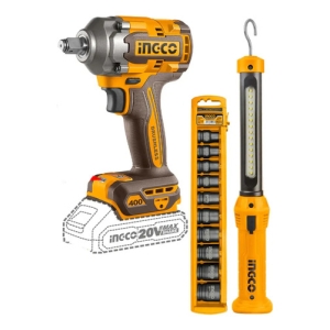 Kit Llave Impacto 20v + Linterna Rec + Dad Cosli23011 Ingco