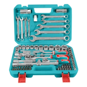 Kit De Herramientas Llaves Crique Y Dados 82ps 1/4-1/2 Total