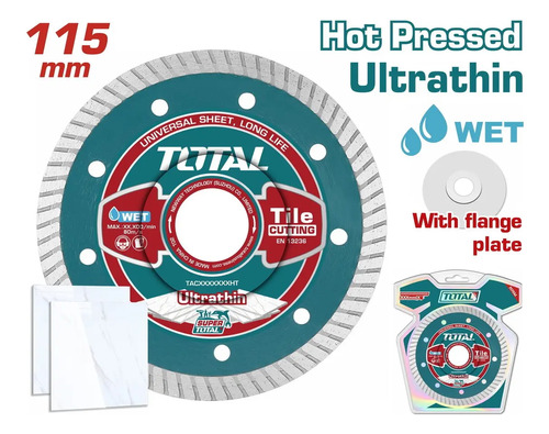 Disco Diamantado 4 1/2 115mm Corte Turbo Total Tac2131151ht - Imagen 2
