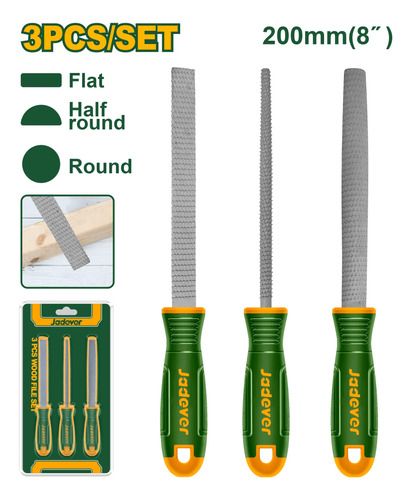 Juego Set Kit De 3 Limas Para Madera Escofinas Jadever - Imagen 2
