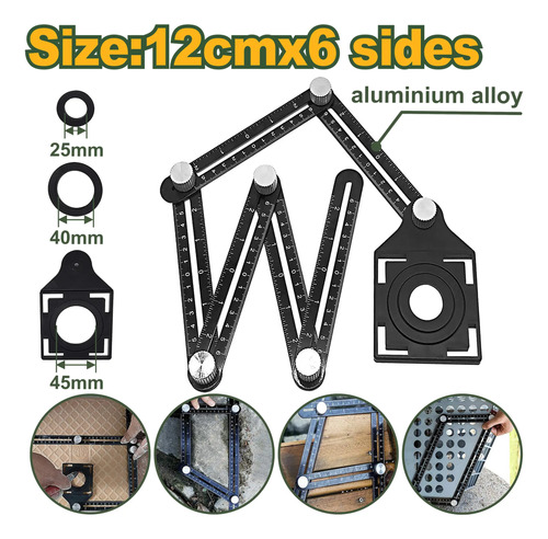 Reglaplegable Aluminio 12cm 6 Lados Multiángulo Jadever - Imagen 2