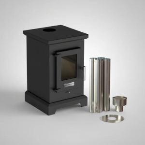 Calefactor A Leña Doble Comb Dublin 50m2 Kit Techo Metavila