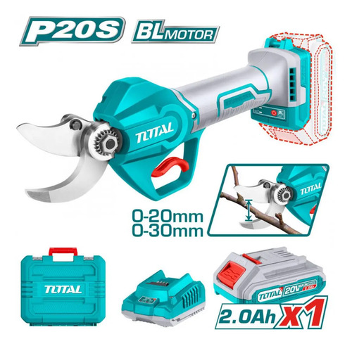 Tijera De Poda 20v 0-30 Mm Con Bateria 2ah Y Cargador Total - Imagen 3
