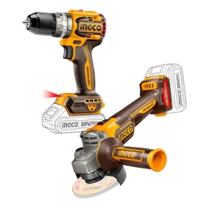 Kit Atornillador + Amoladora Sin Carbones Con Bateria Ingco