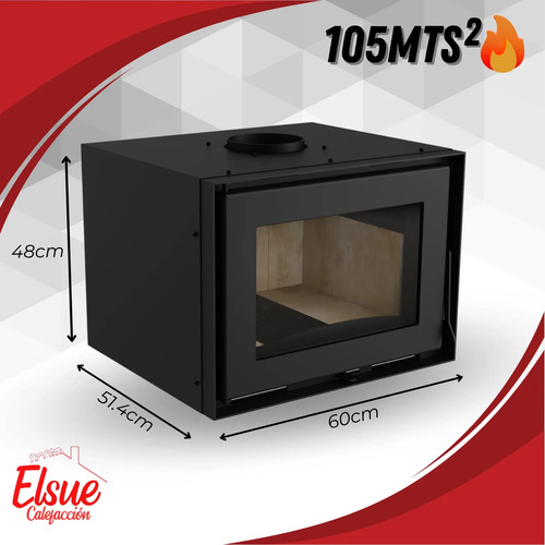 Calefactor Ecologico Metavila Liv202 Inserto 600mm 96mt2 - Imagen 2