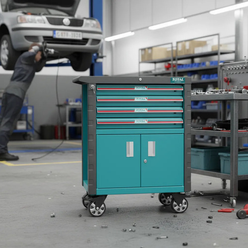 Carro Taller Gabinete 4 Cajones Con Ruedas Total Thrc01041
