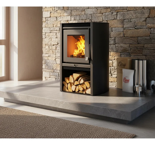 Calefactor Ecológico Leña Doble Combustión 690gf + Kit Caño