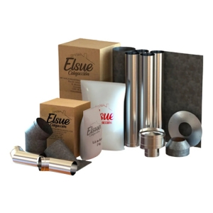 Kit De Caños Pared Acero Inox Para Calefactor Metavila