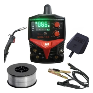 Kit Soldadora Con Careta Mig Mag Tig 130a Alambre Flux