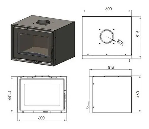 Calefactor Ecologico Metavila Liv202 Inserto 600mm 96mt2 - Imagen 3