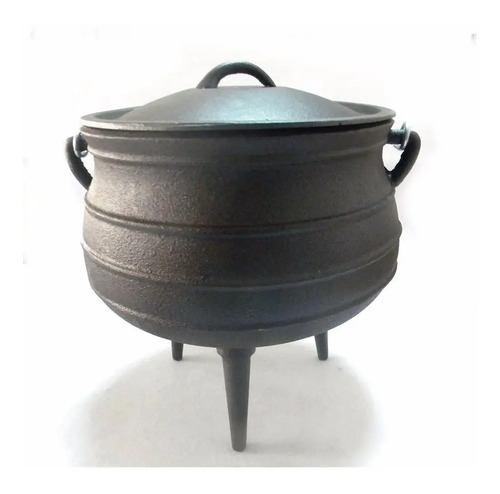 Olla De Hierro Fundido Fundicion Con 3 Patas Y Tapa 58.5