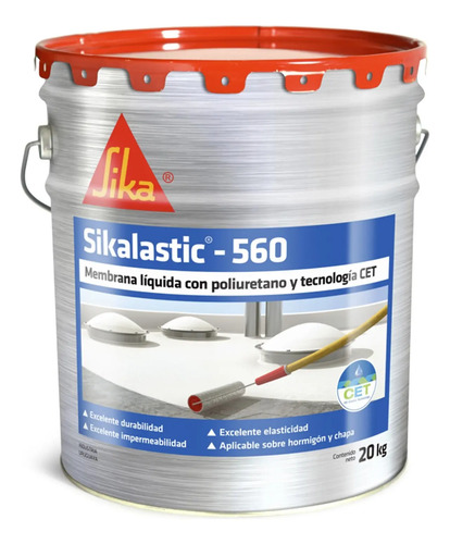 Membrana Liquida Sikalastic 560 Impermeabilizante 4 Kg Sika - Imagen 3