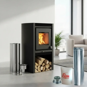 Calefactor Leña Doble Combustion Metavila 52mt2 Inst. Techo