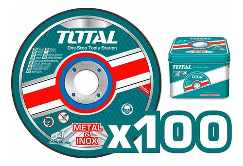 Set 100 Discos Corte Metal Total Amoladora 4.1/2'' 1mm - Imagen 2