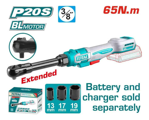 Llave Chicharra 3/8 Inalambrica 20v Total 65nm Sin Bat - Imagen 2