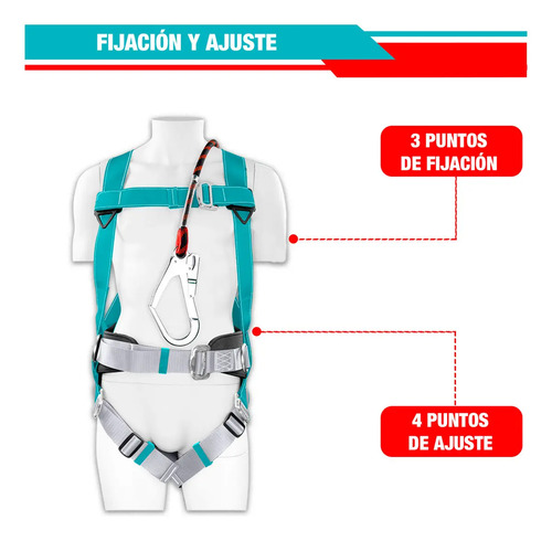 Arnes De Seguridad 3 Puntos Anclaje 4 Fijación Total Profesi - Imagen 4