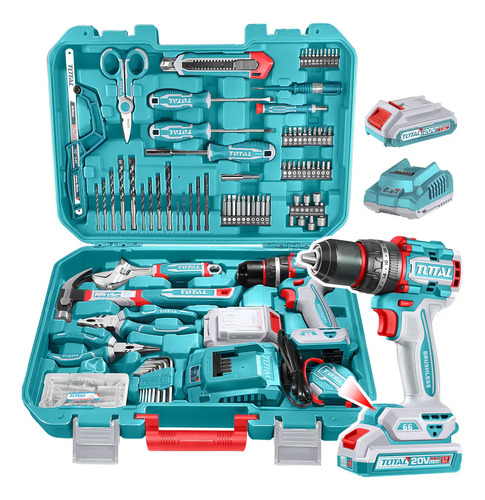 Set Kit De Taladro Percutor 20v 66nm Total 166 Herramientas - Imagen 2