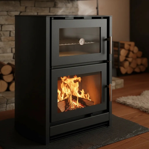 Calefactor Ecológico Horno Leña Doble Combustion + Kit Caños - Imagen 7