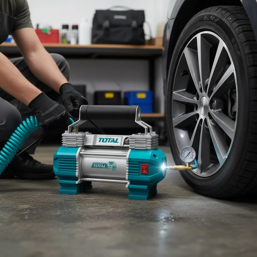 Compresor Aire Para Auto 12v 110psi Con Luz Total Ttac2506 - Imagen 5