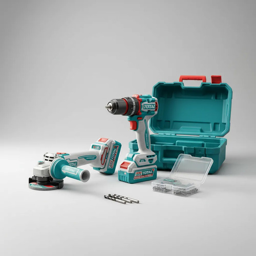 Kit Set Amoladora + Taladro De Impacto 20v Tckli20256 Total - Imagen 9