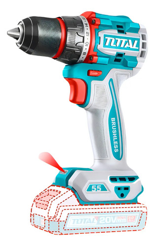 Taladro Atornillador 20v Total 55 13mm Sin Batería Brushless - Imagen 9