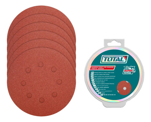 Set 50 Lijas Con Velcro Lijadora Roto Orbital 5 125mm Total - Imagen 4