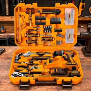 Set Kit Combo Taladro Percutor 20v 66nm Ingco 166 Piezas