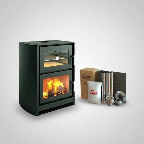 Calefactor Ecológico Horno Leña Doble Combustion + Kit Caños - Imagen 9
