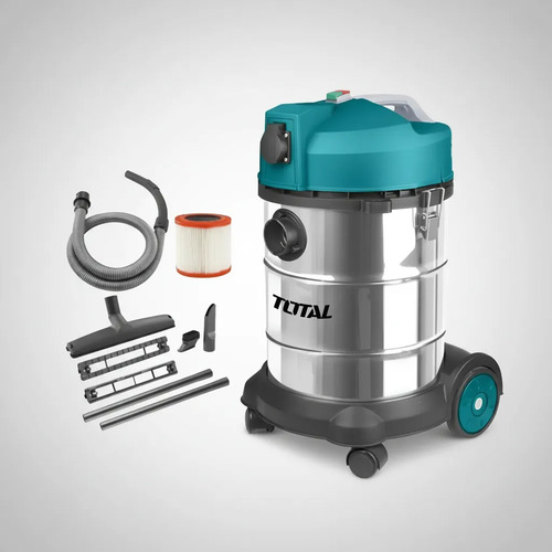 Aspiradora Industrial 1400w Total 30l Seco Humedo Acero Inox - Imagen 3