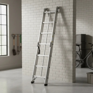 Escalera Aluminio Plegable Multiproposito 5 Esc 1.5m 150kg Blanco