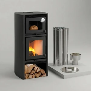 Calefactor A Leña C/ Horno 1290gf + Kit Simple Techo | Elsue