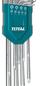 Juego Llaves Torx T10 A T50 Total 9 Pz Industrial Cr-v Gris