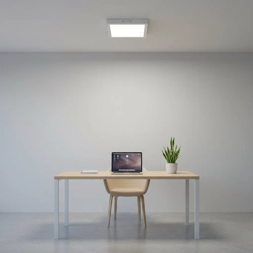 Panel Led Plafón 12w Foco Sobrepuesto Redondo Luz Fría Techo Cuadrado Blanco - Imagen 4