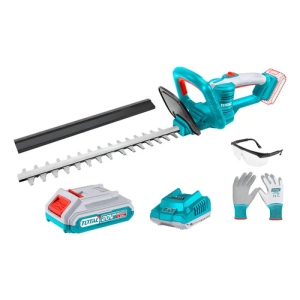 Cortacerco Inalámbrico Total 20v Industrial, 46cm Largo De Hoja - Incluye 1 Batería De 2.0ah, Cargador, Lentes Y Guantes - Thtli20461 Turquesa