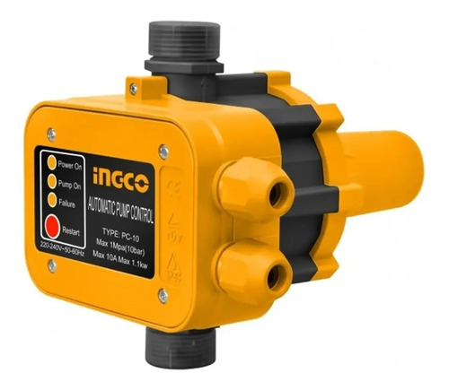 Kit Bomba Periferica 0.5hp + Press Control Automatico Ingco Amarillo 60 Monofásica - Imagen 3