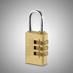 Candado De Bronce 30mm Con Combinacion Total Tbck37303 Dorado