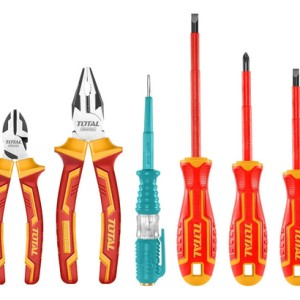 Set, Juego De Herramientas Combinadas, Destornilladores Y Alicates Aislados Total, Línea Industrial, 1000v Electricista, 6 Piezas - Thkist3062 Naranja