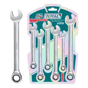 Set 6 Llaves Combinadas Total, Fijas Y Estrellas Con Crique Turquesa