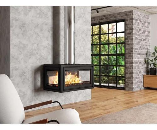 Calefactor A Leña Metávila Louvre De Alto Rendimiento 860tf Con Doble Combustión Para 250m² - Imagen 3