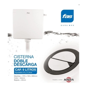 Cisterna Doble Descarga Fas 9l Ajustable 3-6l Magya Elsue