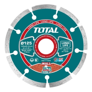 Disco Corte Total Diamantado Segmentado Para Acanaladora, 5'' 125mm, Eje 22.2mm, Seco Y Húmedo - Tac111254