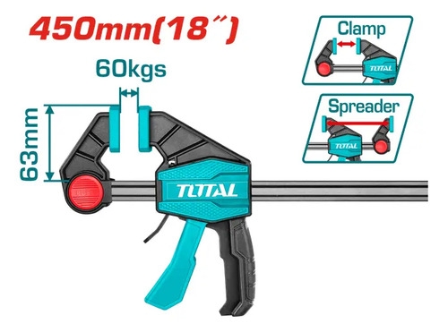 Prensa, Sargento Rápido Total, Industrial, 18 Pulgadas, 450mm - Apriete Y Expansión, 60kg - Tht1340603 - Imagen 2