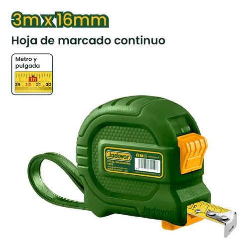 Cinta Huincha De Medir 3 Metros Jadever - Imagen 2