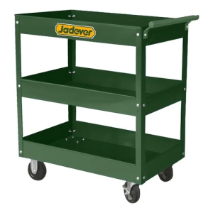 Carro De Carga Metal Verde Oscuro Con 4 Ruedas De Goma Para Taller Jadever Jdcs1a13