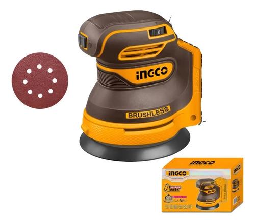Lijadora Roto Orbital Sin Bateria S/car Ingco Crosli2002 Amarillo 50hz/60hz