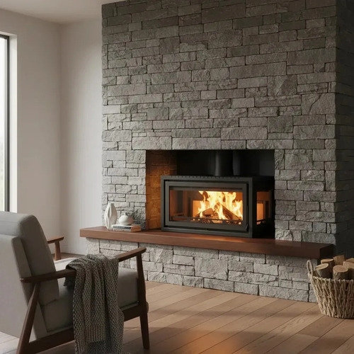 Calefactor A Leña Metávila Louvre De Alto Rendimiento 860tf Con Doble Combustión Para 250m² - Imagen 4