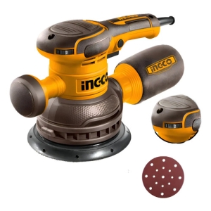 Lijadora Roto Orbital 150mm 450w C/ 5 Lijas Ingco Rs4516 Color Naranja Frecuencia 50/60