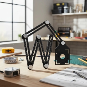 Reglaplegable Aluminio 12cm 6 Lados Multiángulo Jadever Negro