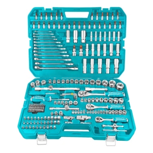 Set De Herramientas Total Súper Completo, 216 Piezas - Manuales, Dados Y Puntas - Encastre De 1/2'' 3/8'' Y 1/4'' - Thkthp22166 Turquesa