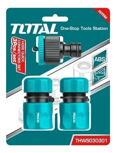 Set 3 Conectores De Manguera Total Thws030301 Color Turquesa - Imagen 2